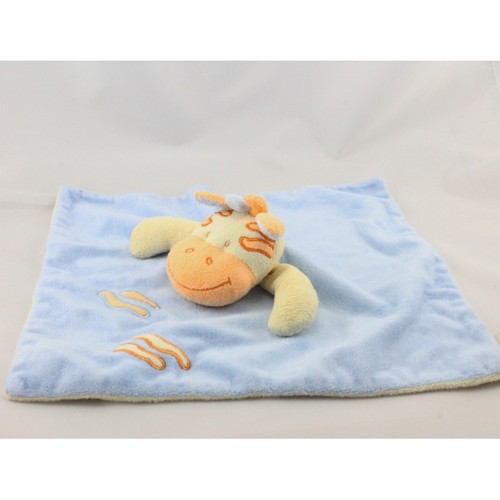 Doudou plat vache zébre - , bleu