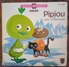 Rare livre disque 45 tours PIPIOU AUX JEUX OLYMPIQUES Henri Gruel 1966  Cxx