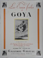 [AFFICHE D'ART] Francisco de GOYA : Les Caprices  #Galerie Gaveau, Paris, 1961
