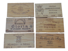 Lot de 6 façades / estampes bois caisse vin 4