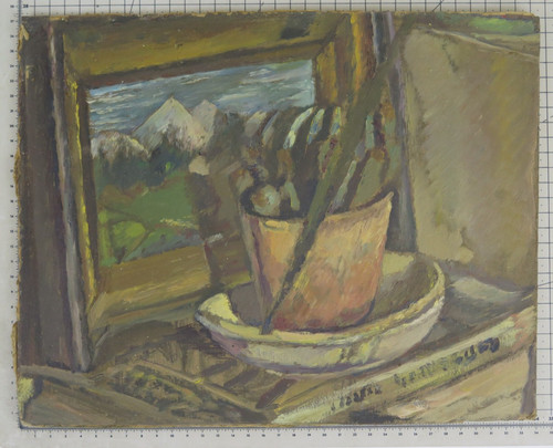 Tableau huile sur table - À,