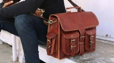 Marron Cuir Vintage Messager