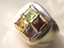 BELLE BAGUE CLIO BLUE en ARGENT 925 / OR 18K 750 et PIERRE VERITABLE / T.55