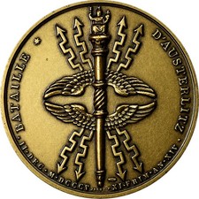 France, Médaille, Napoléon Ier, Bataille d'Austerlitz, Denon, Refrappe, FDC