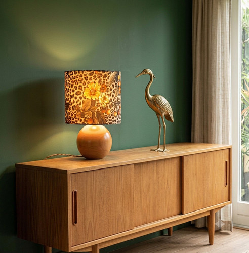Lampe bois boule - vintage,