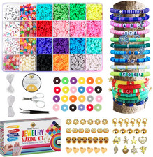 Kit de Fabrication de Bracelets - Perles, Breloques, Cordon Élastique, Cadeau Cr
