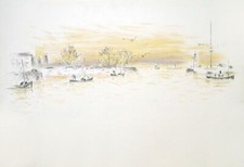 André HAMBOURG, LUMIÈRES DE HONFLEUR 1964, lithographie