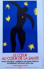 Henry MATISSE.  AFFICHE Originale   "Le Cœur au Cœur de la Santé "  1972