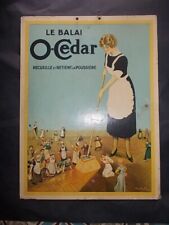 TOM PURVIS Superbe carton publicitaire 1930 O CEDAR Polish balai à frange 1930 !