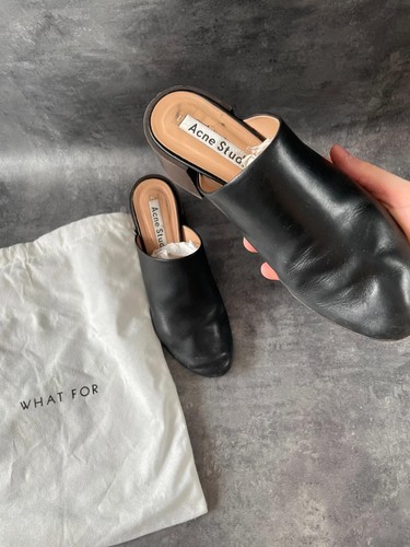 Mules noir cuir talons - noir,