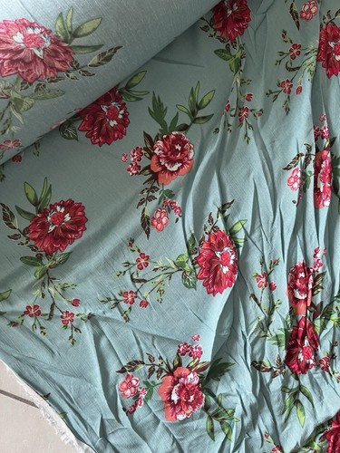 Tissus bleu fleuri pour - fleuri,