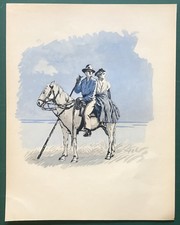 Illustration en couleurs : "Gardian à cheval en Camargue" (vers 1940) PROVENCE