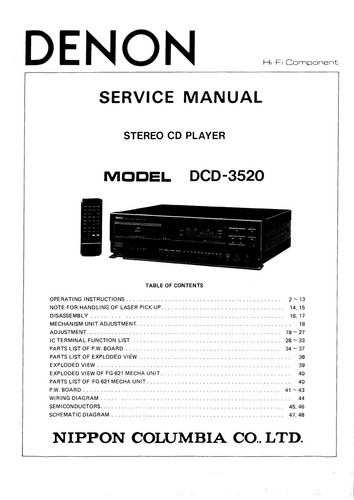 Service manuel instructions - service,