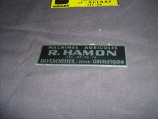 STICKER NEUF D EPOQUE TRACTEURS MACHINES AGRICOLES R. HAMON - QUERLESQUIN