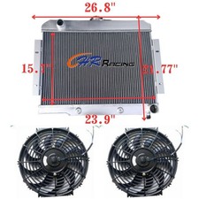 Aluminum Radiator+FAN For 1972-86 Jeep CJ CJ5 CJ6 CJ7 Scrambler Chevy V8 Engine