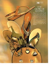 PUBLICITE ADVERTISING 074  1991  MANFIELD   chaussures nu-pieds