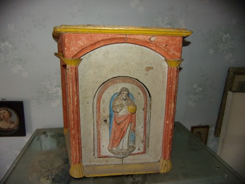 Tabernacle bois polychrome - tabernacle,