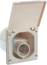 Prise extérieure Couvercle blanc 110x100 220V CEE17 Cetac ABL Camper Camping-car