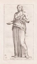 Vestal Virgin Ancient Rome Gravure sur Cuivre Francois Perrier 1638 Etc. 342404