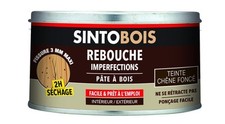 Pâte à bois chêne foncé permet reboucher imperfections fissures 250g SINTOBOIS