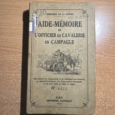 aide-mémoire de l'officier de cavalerie en campagne, 1936, numéroté, rare !