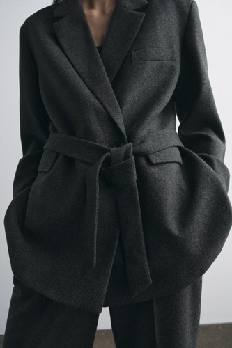 Blazer zara gris - blazer, laine