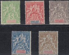 GUADELOUPE Colonie Française 1900-01 Yvert 40/44 Neuf ** (ref#18407)