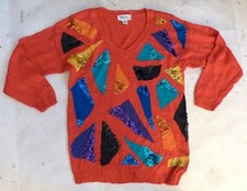 All Points pull festif à paillettes Noël fêtes art géométrique abstrait M