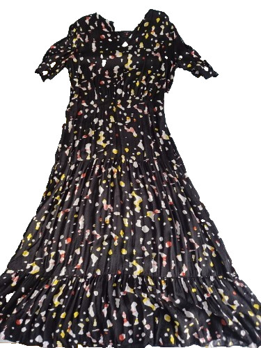 Robe longue noire - , mouchetée