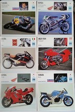 f) Lot 6 fiches photos MOTO; NSR 250 GP/ Arlen Ness/ Gilera 125 CX/ 500 YZR GP