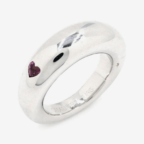 Bague dôme coeur saphir rose
