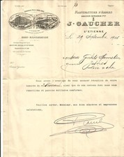Saint Etienne (42) 2 Factures 1906. J.Gaucher.Manufacture d'armes.
