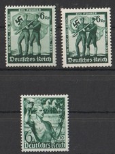timbres empire Allemand 1938 Mi. 660 , 662 , 663 Deutsches Reich