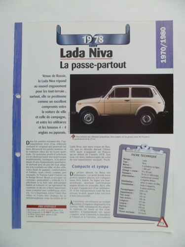 Carte fiche auto lada - auto, niva
