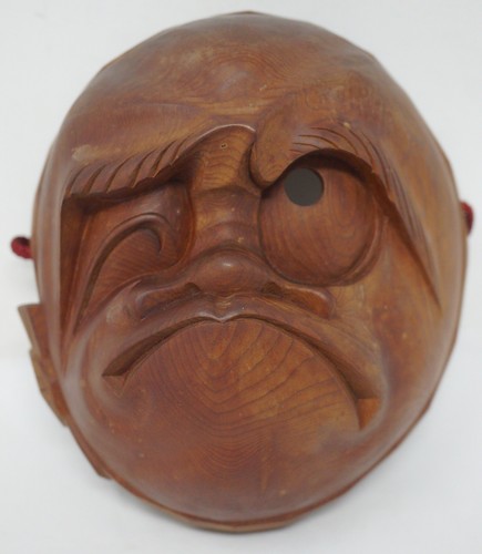 Masque japonais daruma bois - japonais,