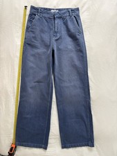 Jean pantalon large confort bleu Zara neuf high waist 34 36 38 w27