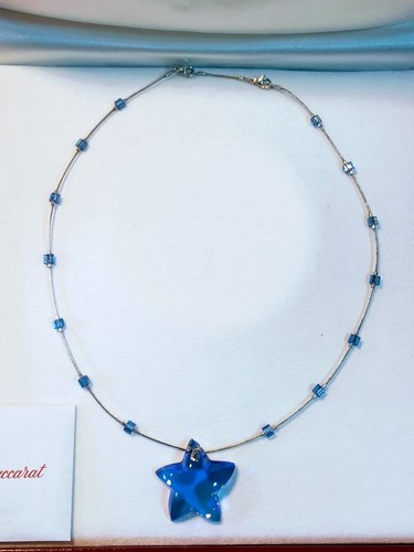 Collier cristal bleu - collier,