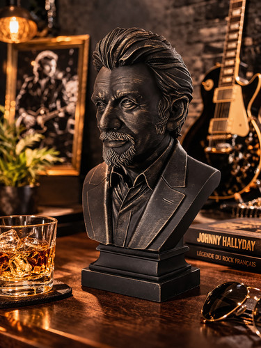 Buste johnny hallyday statue - johnny,