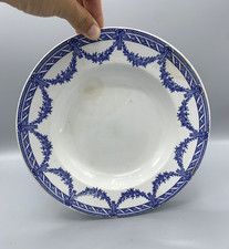 Assiette creuse modèle Empire Sarreguemines – décor guirlandes bleu –  XIXeme
