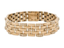 BRACELET CARTIER PANTHERE 5 RANGS DIAMANTS 1.58CT 18CM OR JAUNE 18K 40GR 18800€