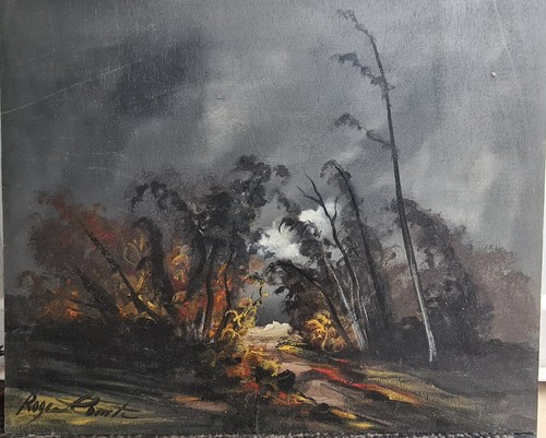 Tableau peinture huile paysage - tableau,