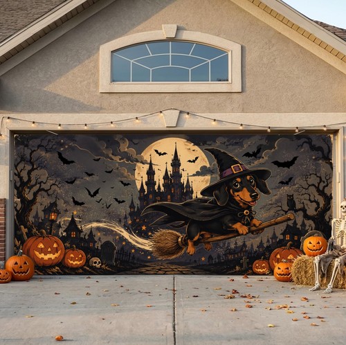 Halloween garage door cover - garage,