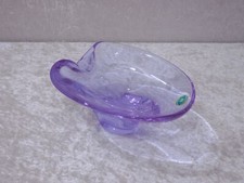 Cendrier En Verre Design Bohemia Vintage Années 1970 - Fait Main - Violet