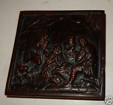 @ CARREAU EN GRES REPRESENTANT LA NAISSANCE DE JESUS. SIGNE AU VERSO CUGAT