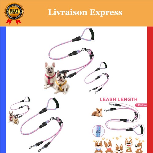 Laisse double pour chiens - double,
