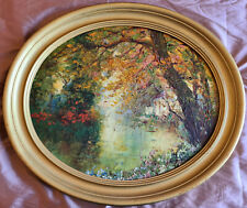 ITALO GIORDANI (1882-1956) Peinture huile sur panneau bois " étang en automne "