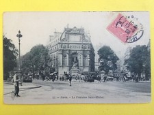 cpa PARIS Transport Circulation ATTELAGE VOITURE CALÈCHE AUTOBUS VÉLO