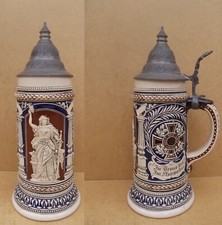 ancienne shope à bière Krug en grès allemande l'empereur Guillaume ll daté 1903