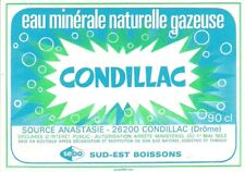 étiquette eau minérale de la source Anastasie à Condillac (Drôme) water label
