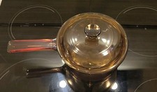 Casserole En Verre Teinté Avec Couvercle Diamètre 16cm VISION Made In France 